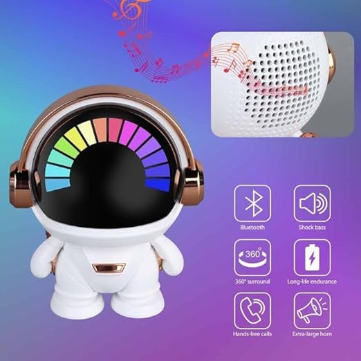 deevudi Space Robot Sound, Compact Astronaut Bluetooth Smart Speaker, Portable Wireless Speaker with HiFi Sound Quality