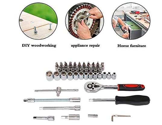 deevudi 46 in 1 Pcs Tool Kit & Screwdriver and Socket Set Multi Purpose Tool Case| Essential DIY| Repair Tool Set for Home and Office (Color May Vary)