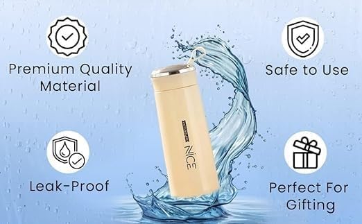 deevudi Perfect Mini Water Bottle | Compact and Convenient Mini Nice Water Bottle | Travel Water Bottle | Glass Liner Creative Water Bottle | Water Bottle with BPA Free Glass (400ml) Assorted Colours