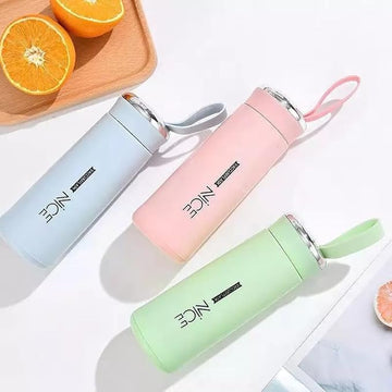 deevudi Perfect Mini Water Bottle | Compact and Convenient Mini Nice Water Bottle | Travel Water Bottle | Glass Liner Creative Water Bottle | Water Bottle with BPA Free Glass (400ml) Assorted Colours