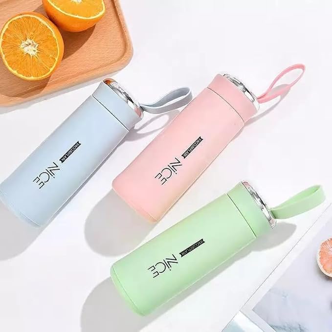 deevudi Perfect Mini Water Bottle | Compact and Convenient Mini Nice Water Bottle | Travel Water Bottle | Glass Liner Creative Water Bottle | Water Bottle with BPA Free Glass (400ml) Assorted Colours