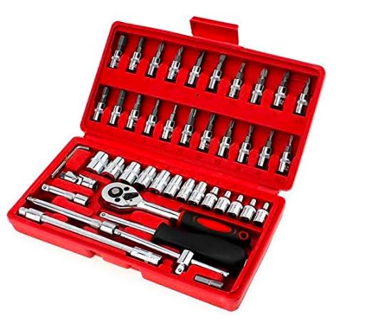 deevudi 46 in 1 Pcs Tool Kit & Screwdriver and Socket Set Multi Purpose Tool Case| Essential DIY| Repair Tool Set for Home and Office (Color May Vary)