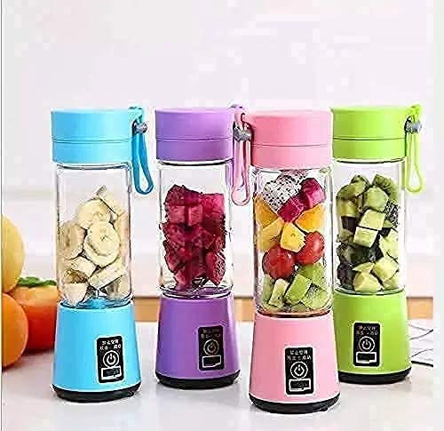 deevudi USB Portable & Rechargeable Electric USB 6 Blades Juice Cup Maker Juicer Bottle Blender Grinder Fruit Mixer, Bottle for Home and Travel 380 ml (Multi color)