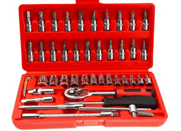 deevudi 46 in 1 Pcs Tool Kit & Screwdriver and Socket Set Multi Purpose Tool Case| Essential DIY| Repair Tool Set for Home and Office (Color May Vary)