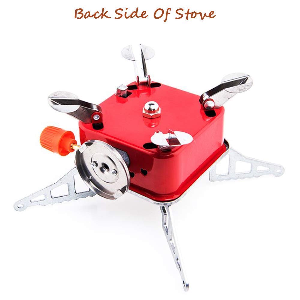 deevudi Portable Gas Stove And Picnic Butane Gas Burner For Outdoor Camping, Hiking, Travelling, To Cooking The Food | Stainless Steel Cylinder, Folding Furnace, Camping Equipment, Gastove With Pouch