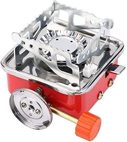 deevudi Portable Gas Stove And Picnic Butane Gas Burner For Outdoor Camping, Hiking, Travelling, To Cooking The Food | Stainless Steel Cylinder, Folding Furnace, Camping Equipment, Gastove With Pouch