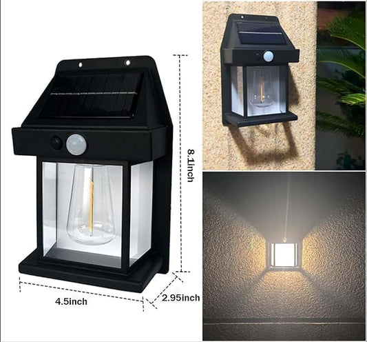 deevudi New Wireless Dusk to Dawn Motion Sensor LED Wall Sconce, Solar Light Outdoor Wall Light, Solar Lamp with Motion Sensor, Waterproof Outdoor Lamp for Garden, Patio, Yard (1 pc)