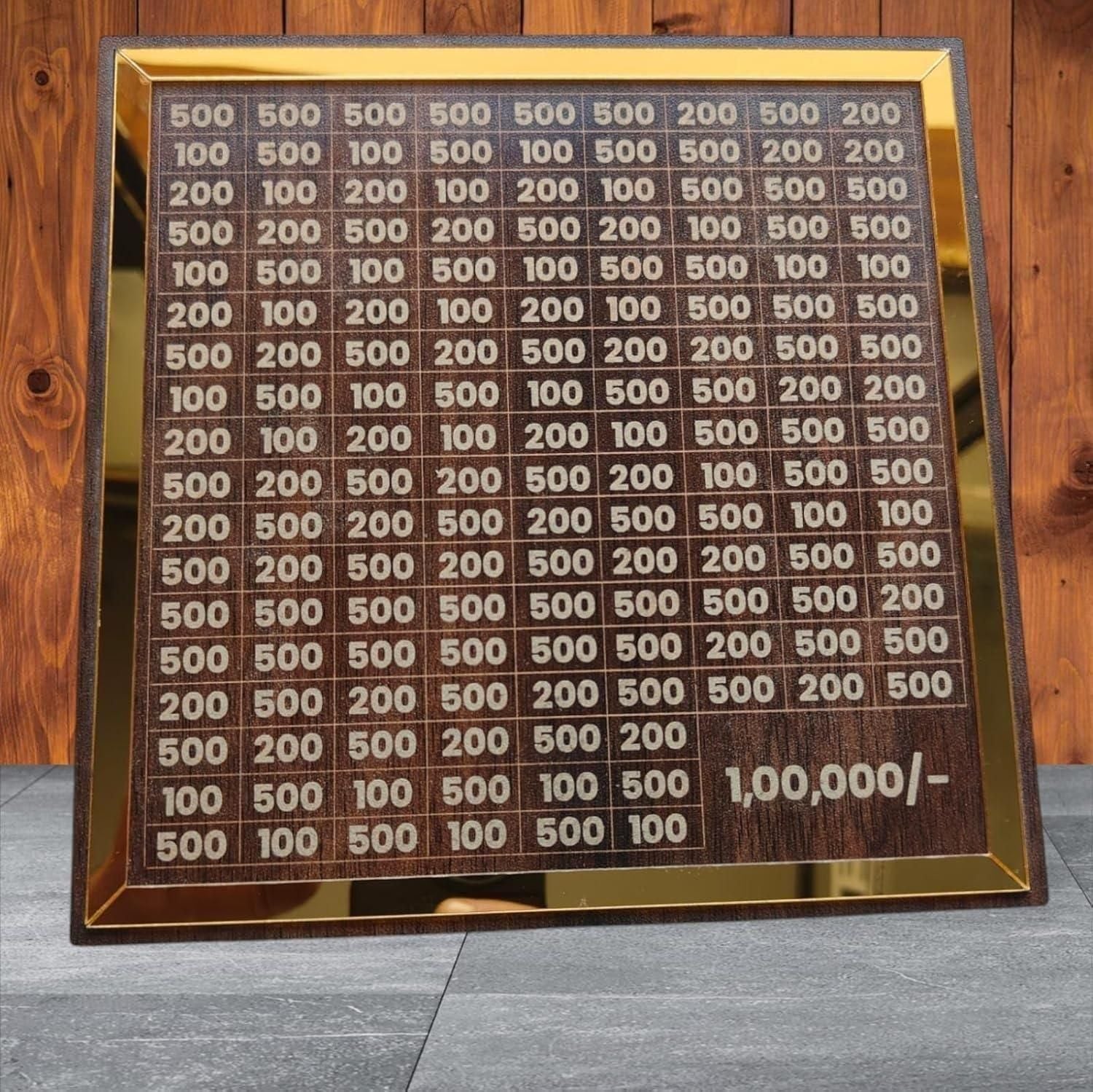 deevudi Money Saving Box for Adults 100000 | Wooden Piggy Bank with Amount Goal | Cash & Coin Storage | Smart Savings Box for Kids & Adults | Carved Design Donation Saver | 1 Lakh Saving Box