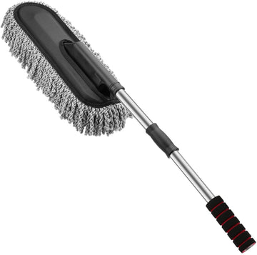 Splendid Super Soft Microfiber Car Duster Exterior with Extendable Handle, Car Brush Duster for Car Cleaning Dusting - Grey