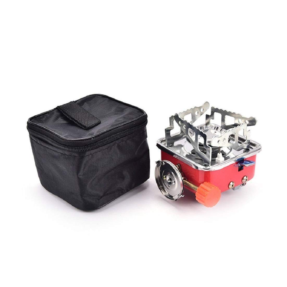 deevudi Portable Gas Stove And Picnic Butane Gas Burner For Outdoor Camping, Hiking, Travelling, To Cooking The Food | Stainless Steel Cylinder, Folding Furnace, Camping Equipment, Gastove With Pouch