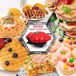 Load image into Gallery viewer, deevudi Waffle Maker, Waffle Maker Machine, Waffles Maker, Mini Waffle Maker, Waffle Machine, Waffle Iron, Waffles Maker Machine, Mini waffle Maker for Home, Waffle Maker Electric, Waffle Maker (Red)
