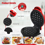 Load image into Gallery viewer, deevudi Waffle Maker, Waffle Maker Machine, Waffles Maker, Mini Waffle Maker, Waffle Machine, Waffle Iron, Waffles Maker Machine, Mini waffle Maker for Home, Waffle Maker Electric, Waffle Maker (Red)
