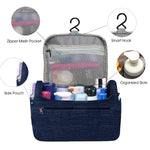 Load image into Gallery viewer, deevudi Travel Toiletry Case for Men and Women Makeup Organizer Cosmetic Case Bag Household Grooming Kit Storage Travel Makeup Bag with Hook (Navy Blue)
