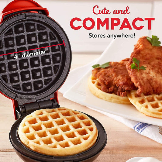 deevudi Waffle Maker, Waffle Maker Machine, Waffles Maker, Mini Waffle Maker, Waffle Machine, Waffle Iron, Waffles Maker Machine, Mini waffle Maker for Home, Waffle Maker Electric, Waffle Maker (Red)