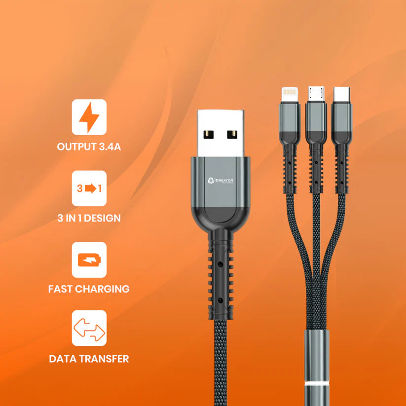 Family Series 3 in 1 Cable With SR Reinforced Protection