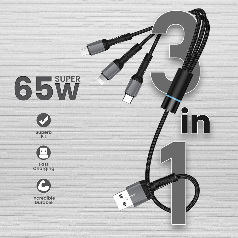 Family Series 3 in 1 Cable With SR Reinforced Protection