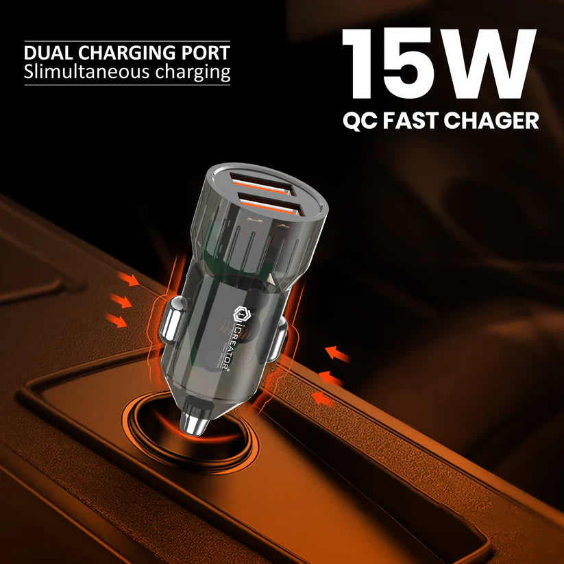 Trans Series 15W Car Charger | QC Fast Charger