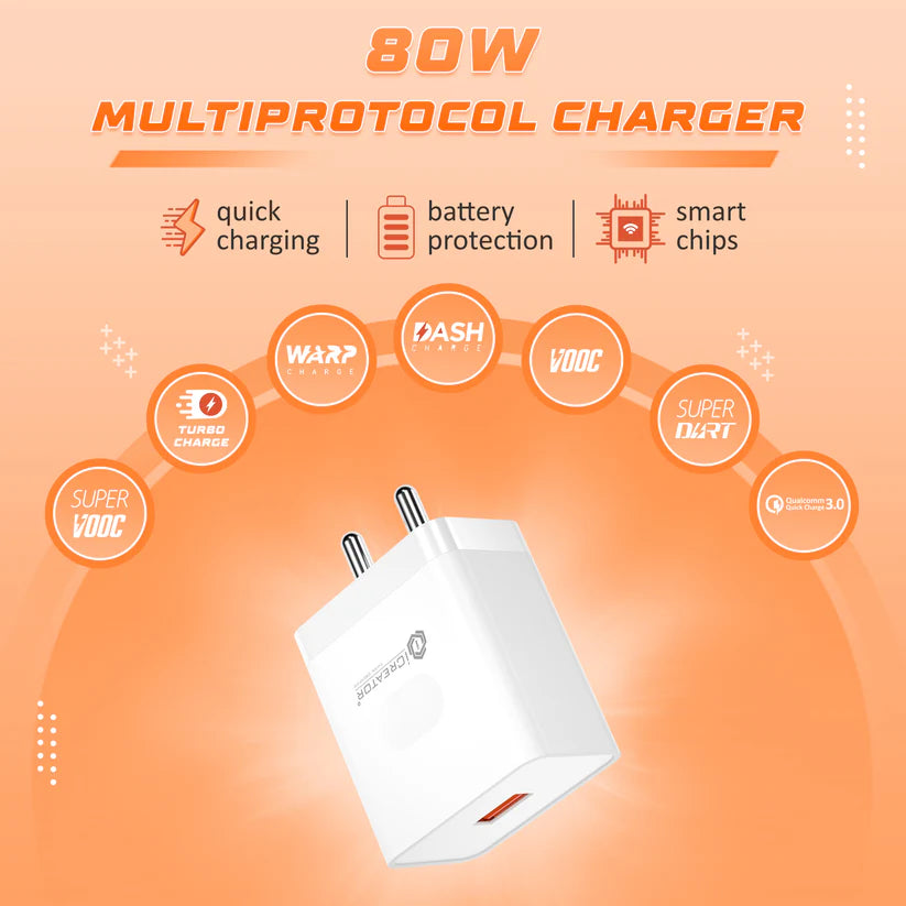 World Series 80W Multi Protocol Charger With Smart Chip & Quick Charging