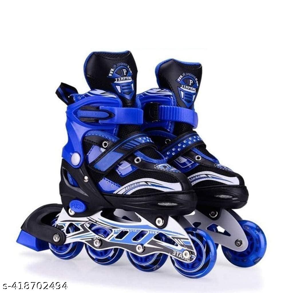 deevudi Inline Skates with PU Flashing Wheel Aluminum Body in-Line Skates with Size Adjustable with LED Flash Lights Set for Boys Kids and Girls Length for Age 7-16 Years (black)