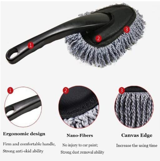 deevudi Mini Car Duster - Soft Microfiber Car Dash Duster Brush for Car Cleaning Home Kitchen Computer Cleaning Brush Dusting Tool