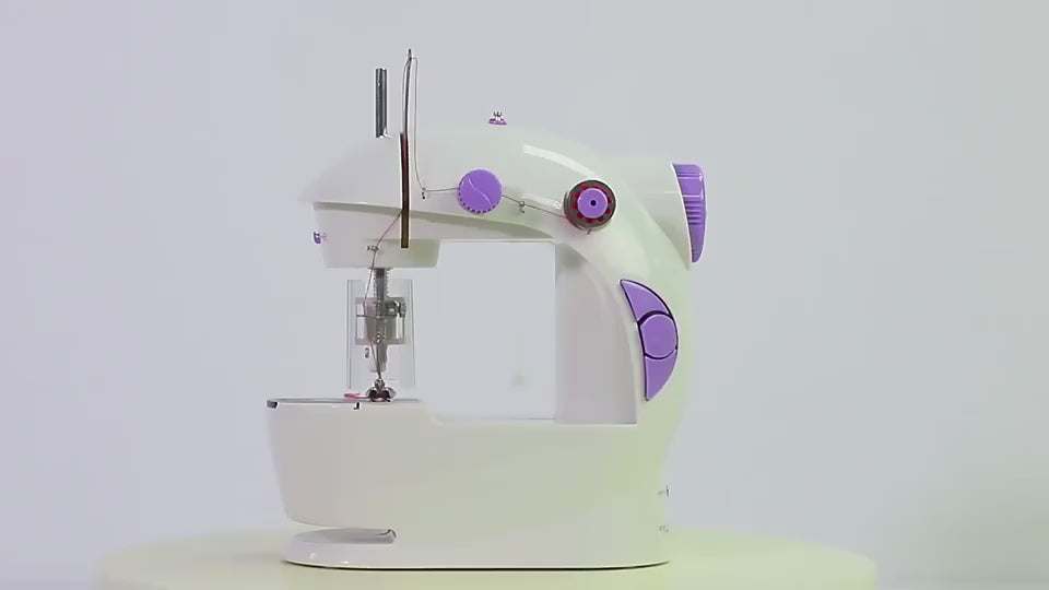 Deevudi Mini Sewing Machine for Home Tailoring use | Mini Silai Machine with Sewing Kit Set (White & Purple)